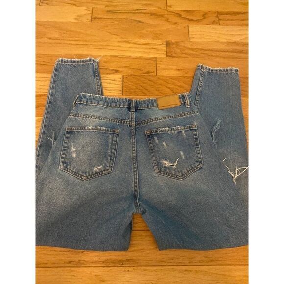 Zara Authentic Denim by TRF women's distressed high rise straight leg jeans sz 8 - Picture 6 of 11